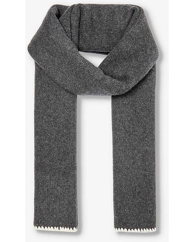 Totême Contrast-trim Wool-blend Scarf - Grey