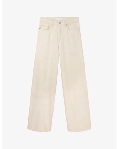 The White Company Kingston Wide-leg Mid-rise Organic-cotton Jeans - White
