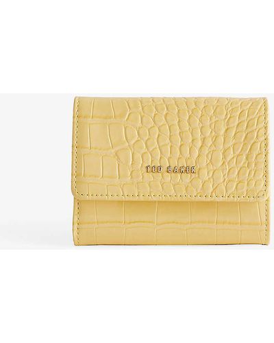Ted Baker Conilya Croc-embossed Faux-leather Card Holder - Yellow