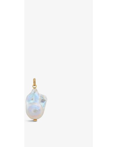 Monica Vinader Doina 18ct Recycled Yellow Gold-plated Vermeil Sterling-silver And Baroque Pearl Pendant - White