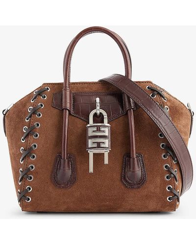 Givenchy Antigoa Lock Leather Top-handle Bag - Brown