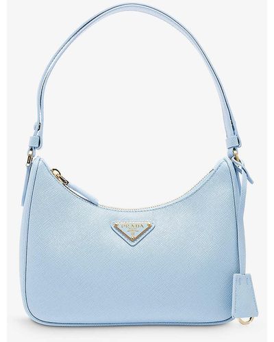 Prada Re-edition Mini Leather Shoulder Bag - Blue