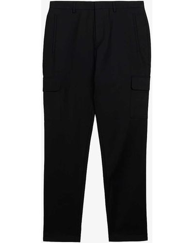 Ted Baker Hakknee Patch-pocket Slim-fit Stretch-cotton Trousers - Black