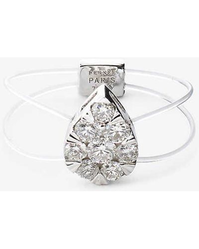 PERSÉE Float 18ct White-gold And 0.35ct Pear-cut Diamond Ring