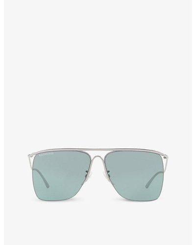 Balenciaga Bb0092s Square-frame Metal Sunglasses - Metallic