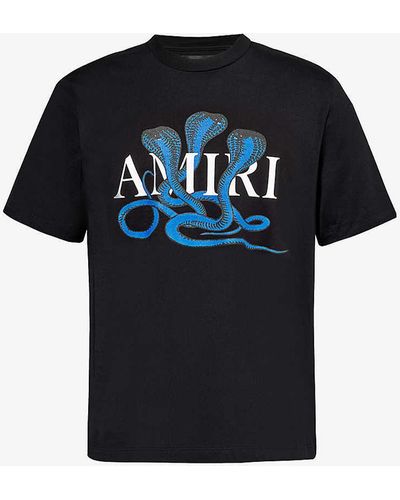 Amiri Brand-embellished Crewneck Cotton-jersey T-shirt - Black