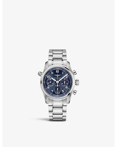 Longines L3.820.4.93.6 Spirit Stainless Steel Watch - Blue
