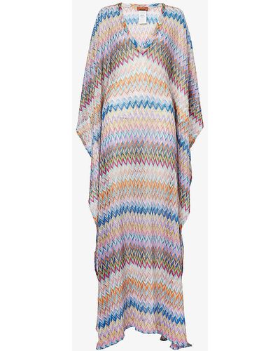 Missoni Abstract-pattern Relaxed-fit Knitted Kaftan - Multicolour