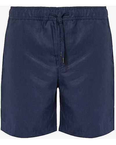 Derek Rose Sydney Drawstring-waist Linen Shorts - Blue