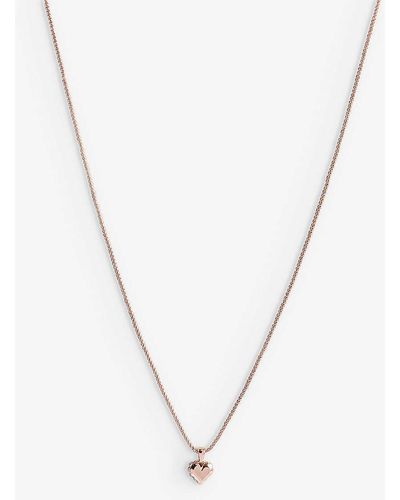 Ted Baker Sarroha Heart Crystal-embellished Rose-gold Plated Brass Necklace - Metallic