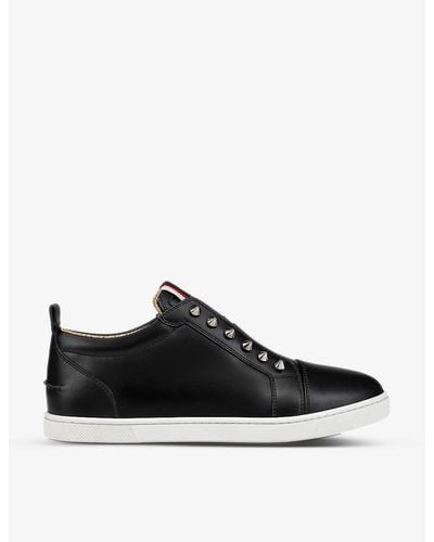Christian Louboutin F. A.v Fique A Vontade Leather Trainer - Black