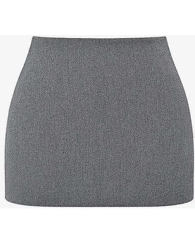 House Of Cb Jessamine A-line Stretch-woven Mini Skirt - Grey