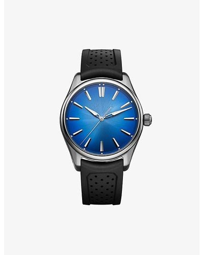 H. Moser & Cie. 3200-1217 Stainless-steel And Rubber Automatic Watch - Blue