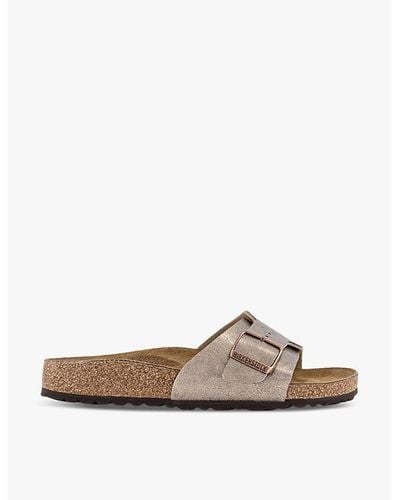 Birkenstock Catalina Single-strap Flat Faux-leather Sandals - Brown