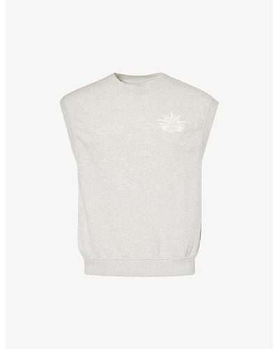 Replay Logo-print Sleeveless Cotton-blend Sweatshirt - White