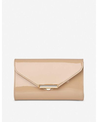 LK Bennett Lucy Patent Leather Clutch - Natural
