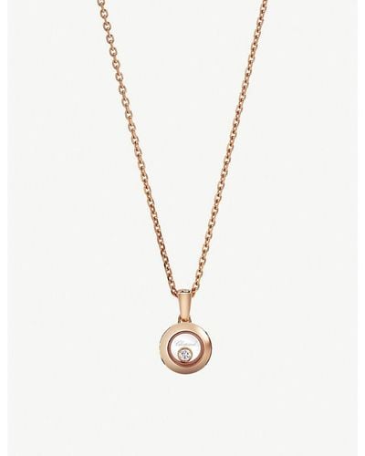 Chopard 18kt rose gold Happy Diamonds Icons pendant necklace