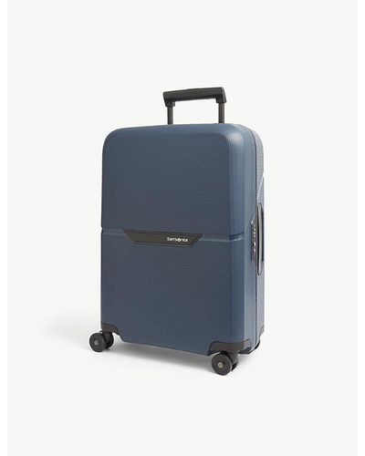 Samsonite Magnum Eco Spinner Hard Case 4 Wheel Recycled-plastic Cabin Suitcase - Blue