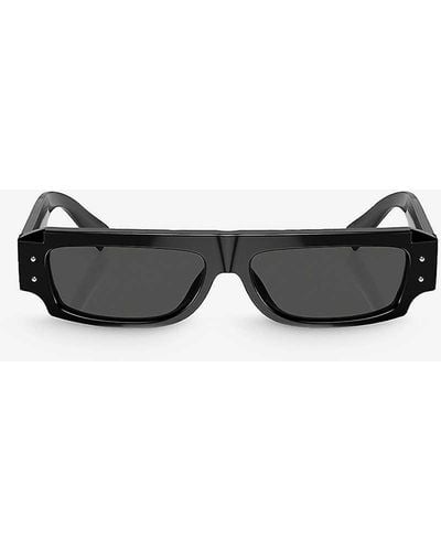 Dolce & Gabbana Dg4458 Rectangle-frame Acetate Sunglasses - Black