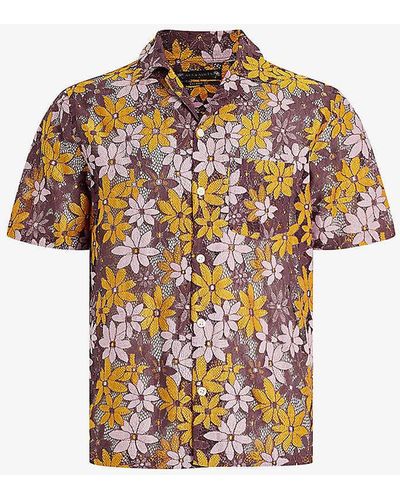 AllSaints Visalia Floral-print Relaxed-fit Woven Shirt - Multicolour