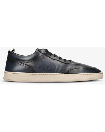 Officine Creative Kris Lux Logo-embellished Leather Low-top Trainers - Blue