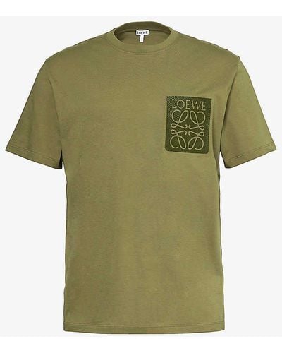 Loewe Anagram-appliqué Relaxed-fit Cotton-jersey T-shirt - Green