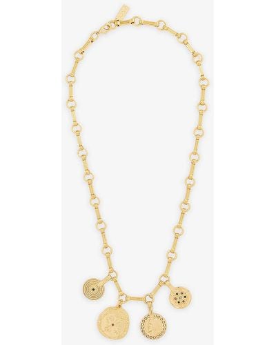 RIXO London Felice 18ct Yellow-gold-plated Metal Necklace - White
