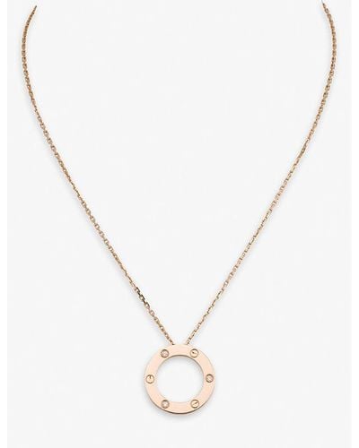Cartier Love 18ct Rose-gold And 0.07ct Diamond Necklace - Metallic