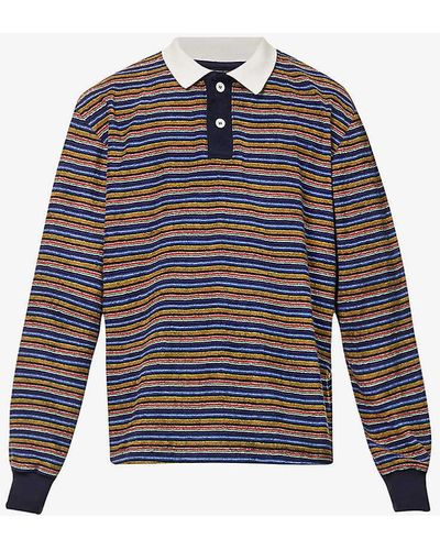 Howlin' Striped-pattern Cotton-blend Rugby Shirt - Purple