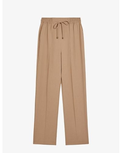 Ted Baker Laurai Straight-leg Mid-rise Woven Pants - Natural