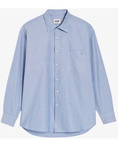 Claudie Pierlot Cacilia Relaxed-fit Long-sleeve Cotton Shirt - Blue