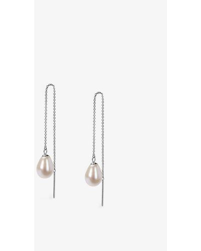 The Alkemistry Vianna 18ct White-gold And Large Pearl Threader Earrings