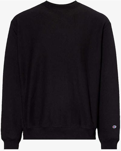 Champion Brand-appliqué Regular-fit Cotton-blend Sweatshirt - Blue