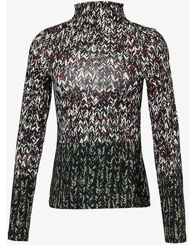 Loewe High-neck Abstract-pattern Stretch-cotton Top - Black