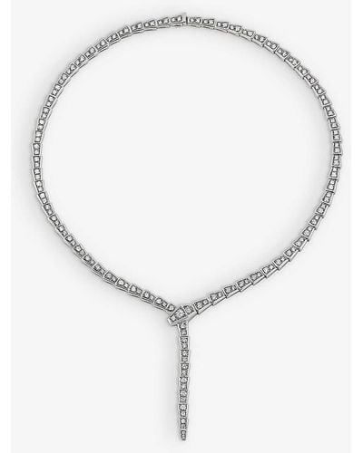 BVLGARI Serpenti Viper 18ct White-gold And 8.21ct Diamond Necklace