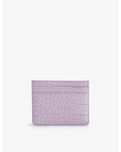 Ted Baker Coly Croc-embossed Faux-leather Card Holder - Purple