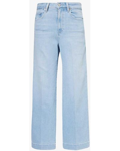 PAIGE Spotlight Wide-leg Mid-rise Denim-blend Jeans - Blue