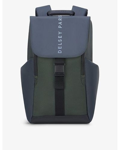 Delsey Securflap Logo-print Woven Backpack - Blue