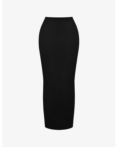 House Of Cb Hart Twill-weave Stretch-cotton Maxi Skirt - Black