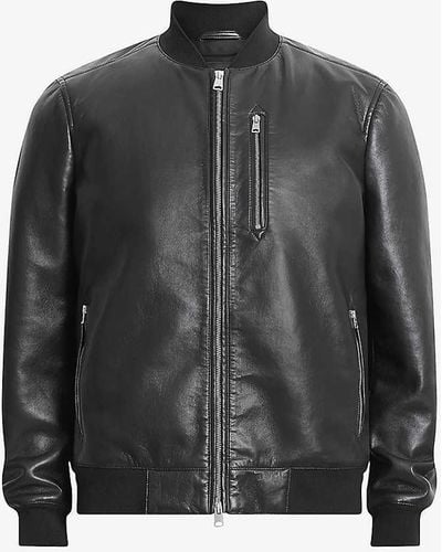 AllSaints Kemble Ribbed Bonded-leather Jacket X - Black