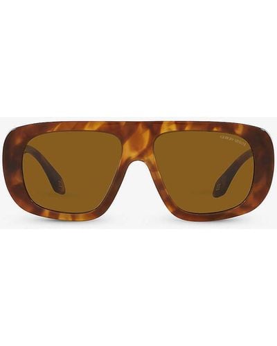 Giorgio Armani Ar8183 Pillow-frame Tortoiseshell Acetate Sunglasses - Red