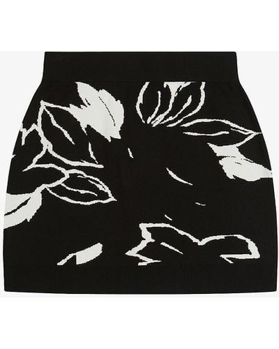 Ted Baker Rrosiie Jacquard-print Knitted Mini Skirt - Black