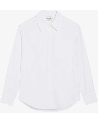 Claudie Pierlot Calisson Straight-fit Long-sleeve Cotton Shirt - White