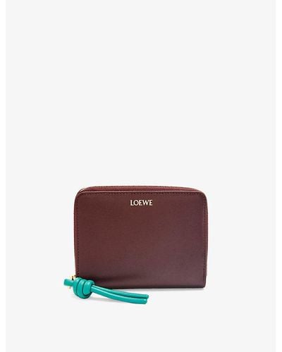 Loewe Knot Leather Wallet - Purple