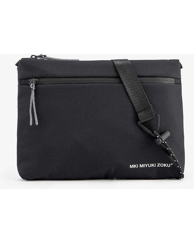 MKI Miyuki-Zoku Brand-print Woven Cross-body Bag - Black