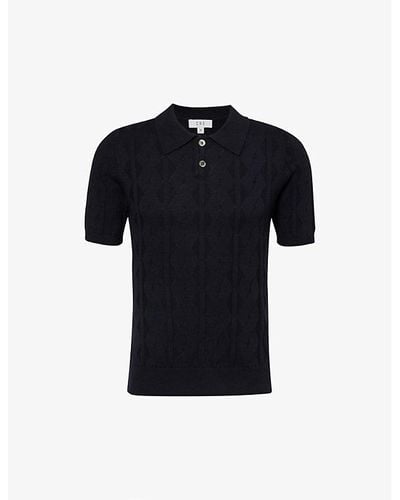 CHE Alfie Short-sleeved Cotton-knit Polo Shirt X - Blue