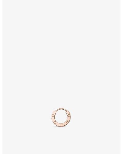 Cartier Love 18ct Rose-gold Single Hoop Earring - White