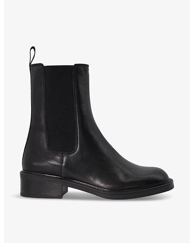 Dune Peanuts Elasticated-side Leather Chelsea Boots - Black