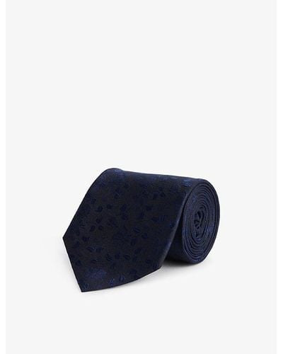 Paul Smith Floral Jacquard Silk Tie - Blue