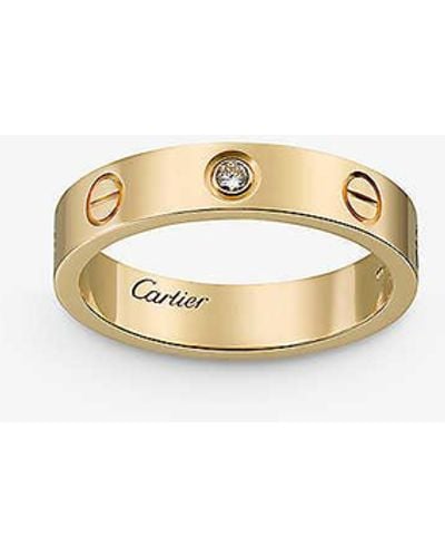Cartier Mini Love 18ct Yellow-gold And 1 Diamond Wedding Band - Metallic